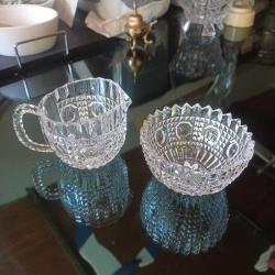 Avrupa Kristal Sütlük ve Şekerlik Takımı Vintage