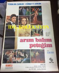 Arım Balım Peteğim, 1970, FİLM AFİŞİ / POSTERİ - BÜYÜK BOY - ORİJİNAL - 100 X 67 cm EBADINDA - Original Turkish Big Size Movie Poster - Muzaffer Arslan, Bülent Oran, Türkan Şoray, Cüneyt Arkın, Münir Özkul, Hüseyin Kutman, Aynur Aydan, Kayhan Yıldızoğlu, Gülgün Erdem, Nesrin Sipahi, Mimeray Ofset, Sine Film