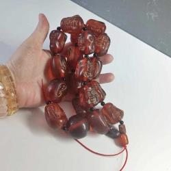 Eski Katalin Elde Oyma Buddha Kafalı 19 Luk Çin tespihi