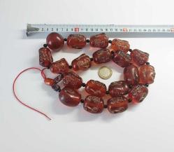 Eski Katalin Elde Oyma Buddha Kafalı 19 Luk Çin tespihi