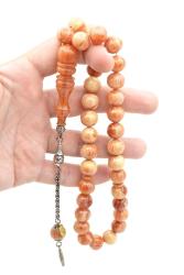 Hakkı Usta İmzalı Kamçılı Küre Kesim Turuncu Çekoslavak Katalin Tesbih