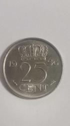 HOLLANDA  1956  25 CENT