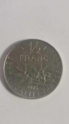 FRANSA  1975   1/2  FRANC
