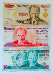 Efemera - 7. Emisyon 5-10-20 Milyon Banknot 3 Adet.. - kitantik - kitaLog