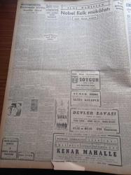 Cumhuriyet Gazetesi - 26 Kasım 1951 - Türkiye'ye Marshall Yardımı Arttırılacak - Son Sovyet Notası Manasız Görülüyor - Başbakan Adnan Menderes - Russell Door - Sultanahmet İle Divanyolu Arasında Yapılacak Adalet Sarayı Beş Yılda Bitirilecek - Afrika'dan Geliyorum 5 Yazı Dizisi -  Beşiktaş İle Malmö Berabere Kaldı - Atatürk Üniversitesinde de Atatürk'ün Bir Heykelini Dikecek - Edirne'nin 29. Yıldönümü - Ordu Takımı Luxenbourg'u 5 0 Yendi - Nobel Fizik Mükâfatı - Haldun Sel - İhsan Nüzhet Atelyesinin Defilesi - 1000 Yataklı Verem Hastanesi - Sümer Sineması - Cevad Fehmi Başkut - 2000 Yılın Sevgilisi Yazan Refik Halid Karay Yazı Dizisi - Suriye'de Hükümet Kurulamıyor -  Mareşal Rommel İçin Anıt Yapılıyor - Gripin - Puro Tuvalet Sabunları - Vikodin - Varta Akümülatörü - Jawa Motosikletleri - Magic Chef Sobası Gelmiştir - Burla Biraderler - Singer Saatleri - Müzeyyen Senardan Sevgilerle Siemens Alman Radyoları - Erres Radyosu