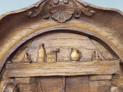 Vintage Fransız Üç Boyutlu Ahşap Stil Duvar Tabağı