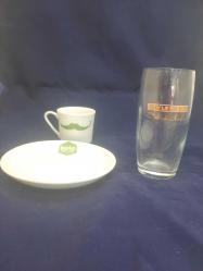 Beylerbeyi göbek rakı bardağı ve logolu kahve fincanı