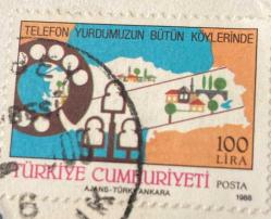 Mektup Zarfından Kesilmiş  / Postadan Geçmiş Pul Filateli - Damgalı - TELEFON YURDUMUZUN BÜTÜN KÖYLERİNDE PULU, 100 LİRA - Türkiye Cumhuriyeti