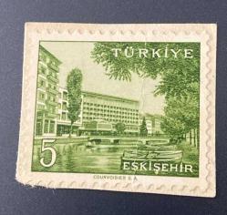 Mektup Zarfından Kesilmiş  / Postadan Geçmiş Pul Filateli - ESKİŞEHİR, 5 PARA - Türkiye Cumhuriyeti