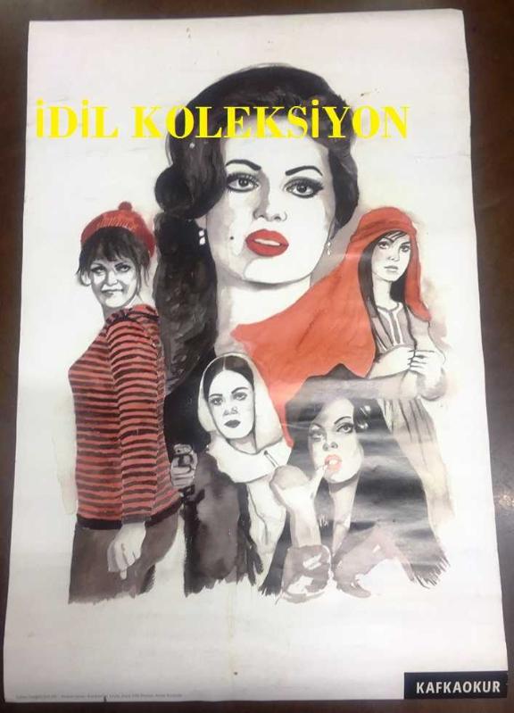 TÜRKAN ŞORAY ÇİZİM AFİŞİ POSTERİ BÜYÜK BOY ORİJİNAL 59 X  