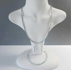 El yapımı hakiki Gri İnci ve 925 Ayar Gümüş Kolye  Bileklik ve Küpe Set