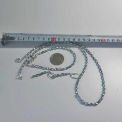 El yapımı hakiki Gri İnci ve 925 Ayar Gümüş Kolye  Bileklik ve Küpe Set