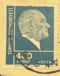 Mektup Zarfından Kesilmiş  / Postadan Geçmiş Pul Filateli -   Damgalı -  ATATÜRK, 400 KURUŞ -  Türkiye Cumhuriyeti