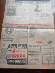 Cumhuriyet Gazetesi - 12 Temmuz 1956 - Muhalefet Partileri Dün Meclise Döndü - Ara Seçimlerinin Bu Sene Yapılmasına Dair Teklif Gürültülere Yol Açtı - Kıbrıs'ta Tedhişçilere Ani Baskınlar Yapıldı - Makarna Yeme Müsabakası - Bedii Faik'in Duruşmasına Dün Sabah Başlandı - Rüyam Kotrası Rakiplerinden 31 Deniz Mili Önde İlerliyor - Beykoz Fabrikası Tehlike Atlattı - Ferid Paşa Yalısını Örten Esrar Perdesi - Karanlıkta Sesler Yazan Perihan Zorlu - Burhan Felek - Üstad Münir Nurettin Selçuk Ve Korosu Bu Akşam Beşiktaş Bahçesinde - Resimli Romanımız Feci Bir Hata - Karacaoğlan Yazan Yaşar Kemal Yazı Dizisi - Bulmaca - Denizcilik Bankası - 150 Belediye Zabıtası Adayı Dün İmtihan Oldu- Galatasaraylı Sporcuların Babası Gündüz Kılıç - Rakipleri İçin Tehlike Üçüncü Beşiktaş - Film Yıldızı Cihan Işık Puro Tuvalet Sabunları Kullanıyorum Diyor - Doğubank