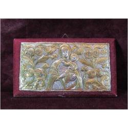 EsKi MERYEM-İSA KaBaRTMa GÜMÜŞ FOLYOLU HIRİSTİYAN İKONA..