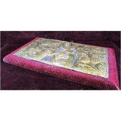 EsKi MERYEM-İSA KaBaRTMa GÜMÜŞ FOLYOLU HIRİSTİYAN İKONA..