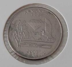 2003-P ABD ARKANSAS EYALET BÖLGESİ QUARTER (ÇEYREK) DOLLAR ORİJİNAL MADENİ HATIRA PARASI ÇOK ÇOK TEMİZ 2VK1RR2 NADİR