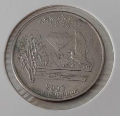 2003-P ABD ARKANSAS EYALET BÖLGESİ QUARTER (ÇEYREK) DOLLAR ORİJİNAL MADENİ HATIRA PARASI ÇOK ÇOK TEMİZ 2VK1RR2 NADİR