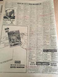 HÜRRİYET GAZETESİ  2 EKİM  1965 YIL :18 SAYI :6259-Gündüz Kılıç-Behiye Aksoy ,Şençalar Plak reklamı-Marc Aryan,Adamo-İpana,Zetina,Türkiye Halk Bankası,Galatasaray Kimya Mühendisliği Yüksek Okulu,Özel Galatasaray Yüksek İktisat ve Ticaret Okulu reklamları--- Endonezya da iktidarı  ,solcular ele geçirmek istedi ---Sukarno 'ya karşı  hareket oldu ---Demirel  ,su  derdi  halledilemeyen  Urfa  ahalisinden  af talep etti --- 12 milyonluk  binasını  Darüşşafakaya  hibe ettiler ---Jet Sosyetesinin  taçsız  kraliçesi Prenses  İra ----Türk  kuaförleri   Paris te  yapılacak  Dünya  Şampiyonasına  katılıyor---Zayıflama  kulübü  üyelerine  perhizden  çok şarkı  ve  dans etme  tavsiyesinde  bulunuyor ---Vefa ,başarısını  devam  ettirmeğe  çalışacak  ---Beşiktaş  için  zorlu mücadele ---Galatasaray  güç durumda----Şaban Filiz   çalışmak için  Almanya ya gidiyor ---Belgin Doruk  : Avrupa da bir ay  dinleneceğim ---Sevda Ferdağ  , şimdi  de  çengiliğe özendi ----