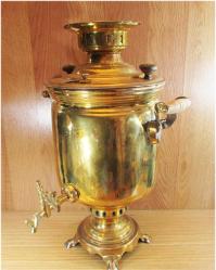 AnTiKa PİRİNÇ KöMüRLü RUS SEMAVERİ.........Büyük Boy-DAMGALI