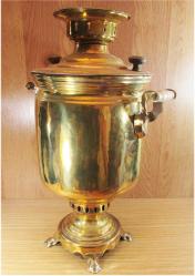 AnTiKa PİRİNÇ KöMüRLü RUS SEMAVERİ.........Büyük Boy-DAMGALI