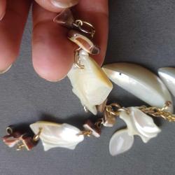 Sedef Püsküllü Kolye Vintage