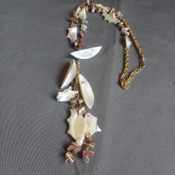 Sedef Püsküllü Kolye Vintage