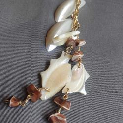 Sedef Püsküllü Kolye Vintage