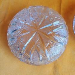 Kapakĺı Kesme Kristal Cam Şekerlik Vintage