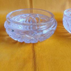 Kapakĺı Kesme Kristal Cam Şekerlik Vintage