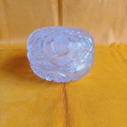 Kapakĺı Kesme Kristal Cam Şekerlik Vintage