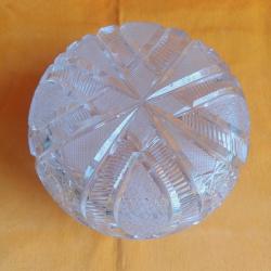 Kapakĺı Kesme Kristal Cam Şekerlik Vintage