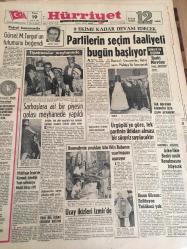HÜRRİYET GAZETESİ 19 EYLÜL  1965 YIL :18 SAYI 6246---Petrol konusunda  Gürsel  ,M  Turgut 'un  tutumunu beğendi ----9 Ekime kadar devam edecek  partilerin  seçim  faaliyeti  bugün  başlıyor ---Ürgüplü  'ye  göre , tek  partinin  iktidarı  alması  bir sürprizle  sayılacaktır ---Kennedy 'nin  çocukları bile  Hıfzı Baba 'nın  uçurtmasını uçuruyor ---Ihsan Gürsan : Enflasyon  tehlikesi yok ---Cemal Madanoğlu  seçilirse : askerlikte  bedel usulü  konulmasını  isteyecek ----Fenerbahçe  galibi  sarı -siyahlılar bozguna  uğradı : Beşiktaş :3 İstanbul spor : 0----Fenerbahçe  antrenörü  Hold  dün şöyle dedi  artık konuşmayacağım --Hacettepe :2 Ankaragücü:1----Galatasaray  -Beykoz  ,Fenerbahçe  -Vefa ---Göztepe Altay 'ı 3-2 mağlup etti -----TPAO  'nun İzmir de  kurmak istediği  yeni  rafineriye  mobil itiraz etti ---