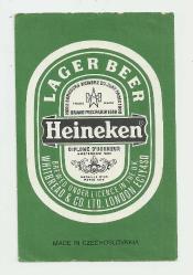 ÇEKOSLOVAKYA BASKISI HEINEKEN KAĞIT ETİKET...