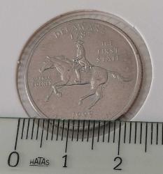 1999-D ABD DELAWARE EYALET BÖLGESİ QUARTER (ÇEYREK) DOLLAR ORİJİNAL MADENİ HATIRA PARASI ÇİLALTI 1RRR1AA1 ÇOK NADİR