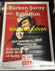 TÜRKAN ŞORAY AFİŞİ / POSTERİ - BÜYÜK BOY - ORİJİNAL - 100 X 70 cm EBADINDA - Original Turkish Big Size Poster - TÜRK SİNEMASININ 100. YILI, METRO CITY - TÜRKAN ŞORAY VE EDİZ HUN