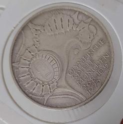 1972-D DEUTSCHLAND (ALMANYA) MÜNİH YAZ OLİMPİYATLARI ORİJİNAL 10 MARK GÜMÜŞ HATIRA PARASI ÇOK ÇOK TEMİZ 2RAA1T1 ÇOK NADİR