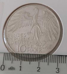 1972-G DEUTSCHLAND (ALMANYA) MÜNİH YAZ OLİMPİYATLARI ORİJİNAL 10 MARK GÜMÜŞ HATIRA PARASI ÇİLALTI 2MW2R1 ÇOK NADİR
