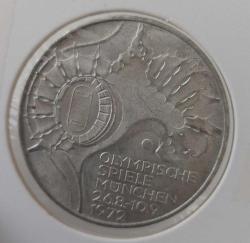 1972-G DEUTSCHLAND (ALMANYA) MÜNİH YAZ OLİMPİYATLARI ORİJİNAL 10 MARK GÜMÜŞ HATIRA PARASI ÇİLALTI 2MW2R1 ÇOK NADİR