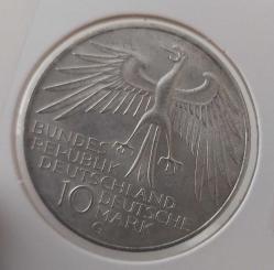 1972-G DEUTSCHLAND (ALMANYA) MÜNİH YAZ OLİMPİYATLARI ORİJİNAL 10 MARK GÜMÜŞ HATIRA PARASI ÇİLALTI 2MW2R1 ÇOK NADİR