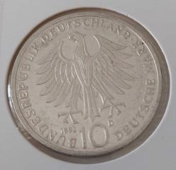 1992-D ALMANYA ( DEUTSCHLAND) LİYAKAT NİŞANI POUR-LE-MERİTE ORİJİNAL 10 MARK GÜMÜŞ HATIRA PARASI ÇİLALTI 1RAA1R1 ÇOK NADİR