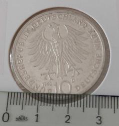 1992-D ALMANYA ( DEUTSCHLAND) LİYAKAT NİŞANI POUR-LE-MERİTE ORİJİNAL 10 MARK GÜMÜŞ HATIRA PARASI ÇİLALTI 1RAA1R1 ÇOK NADİR