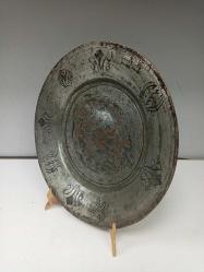 Antika Osmanlı Kalem İşçilikli Dövme Bakır Lenger