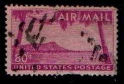 LOT.12 » +++ AMERİKA HAWAII HAVA POSTASI   1952  80c     - DAMGALI