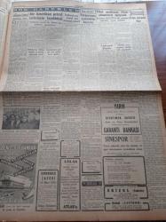 Cumhuriyet Gazetesi - 15 Mart 1953 - Adnan Menderes Ve Fuad Köprülü Dün Paris'ten Döndüler - Üsküdar Cezaevinde Dün İsyan Çıktı - Çekoslovak Cumhurbaşkanı Gotwald Dün Öldü - Milliyetçiler Derneği Davası - Haşim Mardin Raman  Petrol Gemisinin Raman'ın Borcunu Ödedi - Tıb Bayramı Dün Törenle Kutlandı - İstanbul Sergisi Bu Yıl Açılmayacak - 3 Kadının Romanı Yazan Peride Celal Yazı Dizisi - Polis Ahmed Ağa Yazan Fahri Celal - Beşiktaş Galatasaray Bugün Karşılaşıyor - Sabite Tur Gülerman - Perihan Sözeri - Radife Erten - Cennet Yolu Yazan Steinbeck Yazı Dizisi - Ordulararası Maçlar Ve Radyo Spikeri - Tarihin En Meşhur Kadın Casusu Mata Hari Yazı Dizisi - Nacar Saatleri - Arı Bisküvileri - Gripin - Turyağ - Velox Süt Makineleri