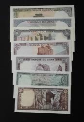 Lübnan 1-5-10-25-50-100-250 Livre ÇİL KAĞIT PARA SETİ