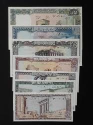 Lübnan 1-5-10-25-50-100-250 Livre ÇİL KAĞIT PARA SETİ