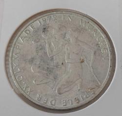 1972-D ALMANYA ( DEUTSCHLAND) XX. MÜNİH OLİMPİYAT OYUNLARI ORİJİNAL 10 MARK GÜMÜŞ HATIRA PARASI ÇİLALTI 2PAA1R ÇOK NADİR