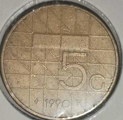 HOLLANDA 1990 5 GULDEN   LEUCHTRUMM KAPAMASINDA
