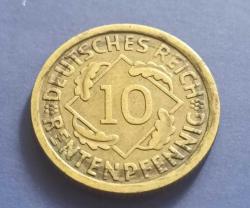 Almanya 1924 A 10 Reichpfennig